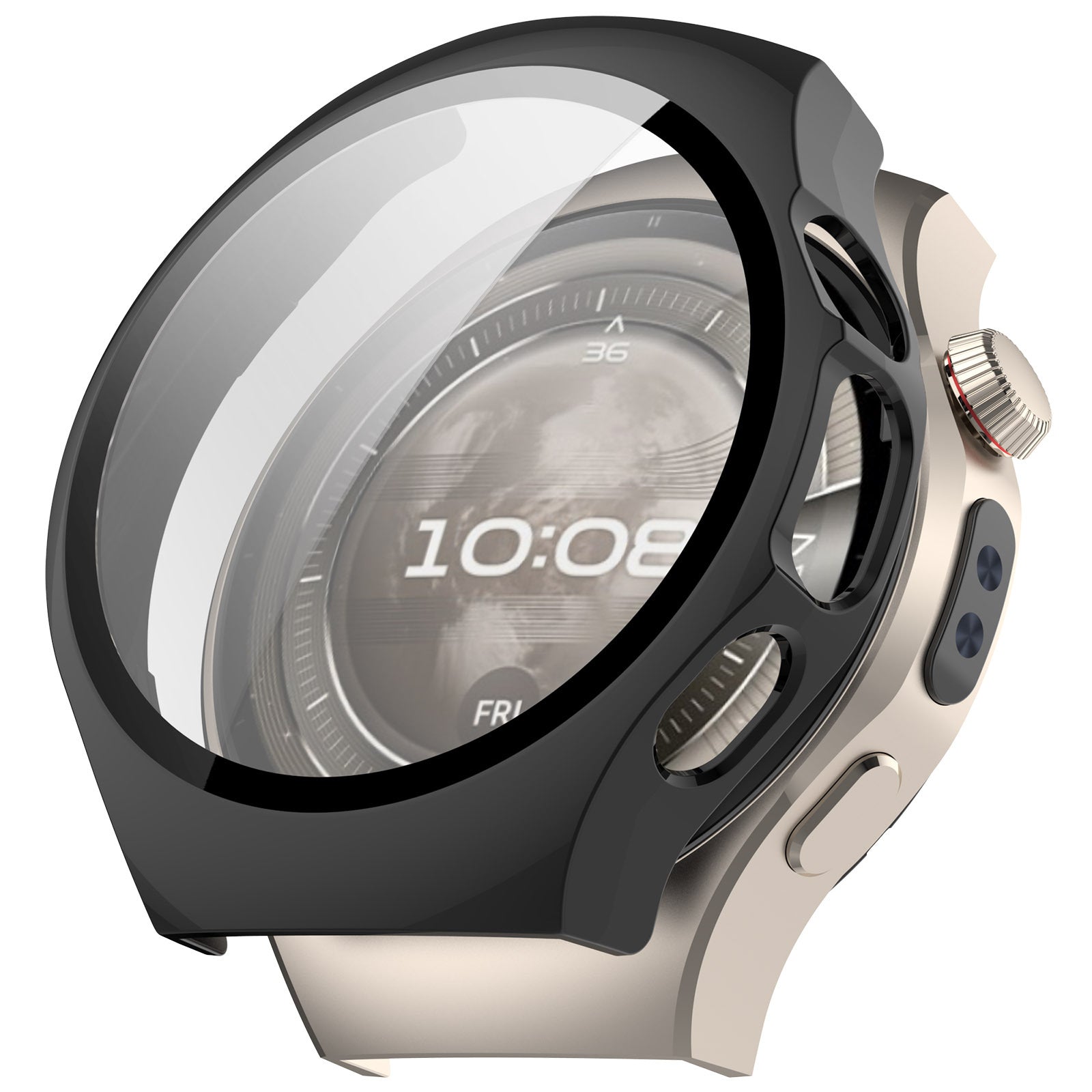 Huawei Watch 5 - 42mm hard case met glas (zwart)