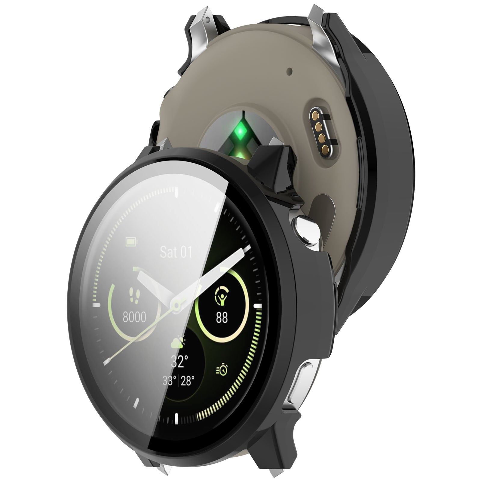 Garmin Venu 4 - 45mm hard case met glas (zwart)