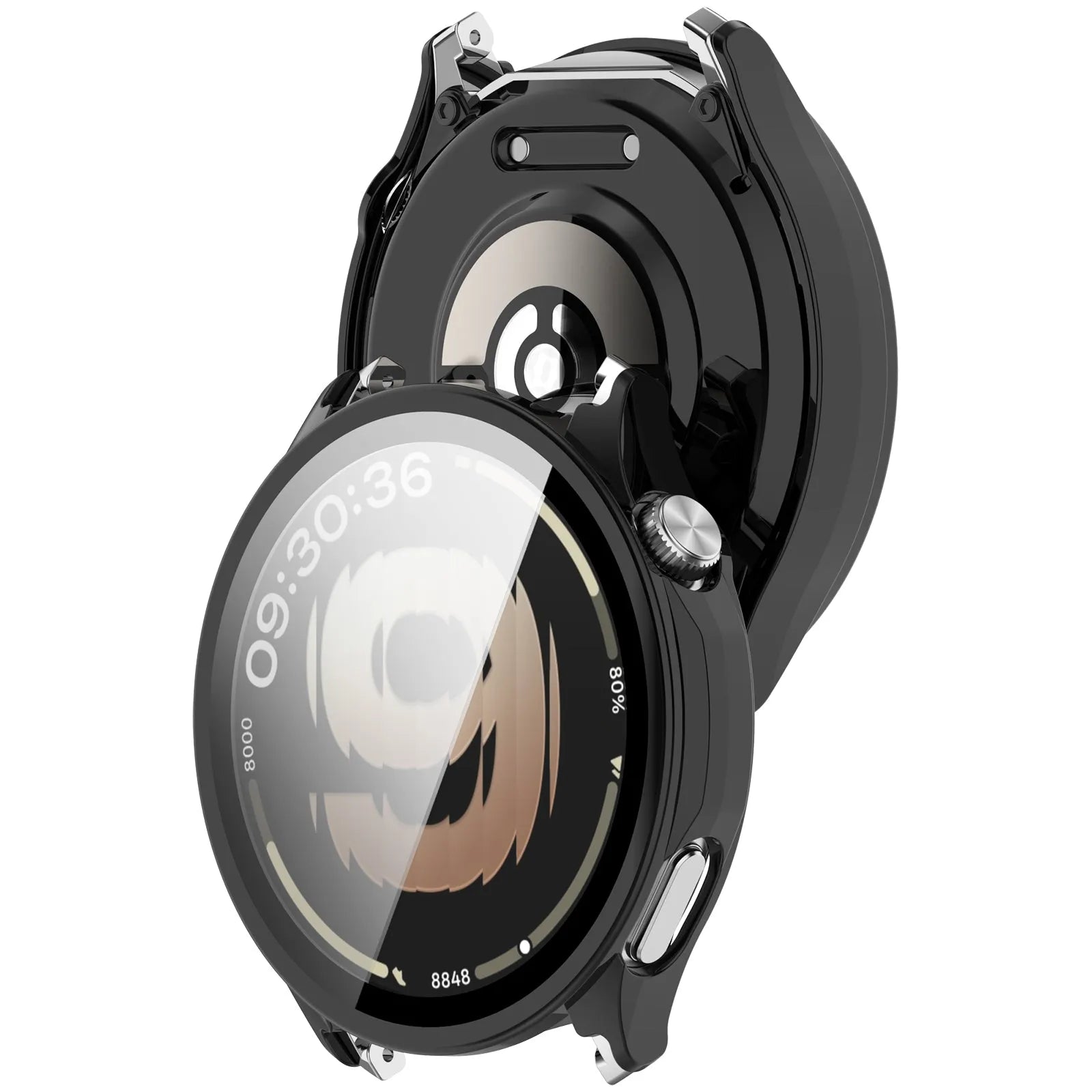 Oppo Watch S hard case met glas (zwart)