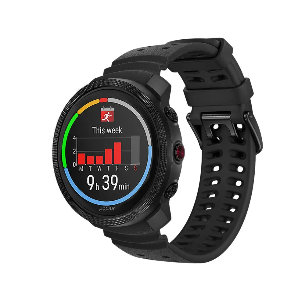 Polar Grit X2 Pro silicone grain band (zwart)
