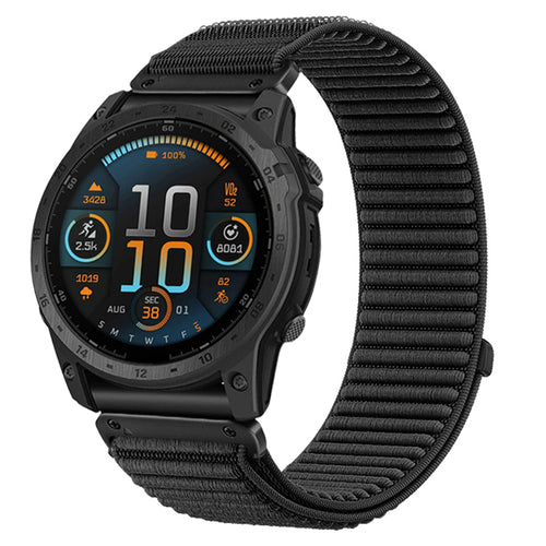 Garmin Fenix 8 - 43mm wave nylon band (zwart)