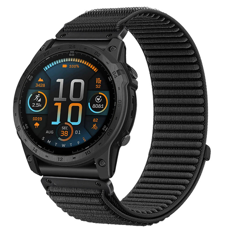 Garmin Fenix 5s / 6s wave nylon band (zwart)