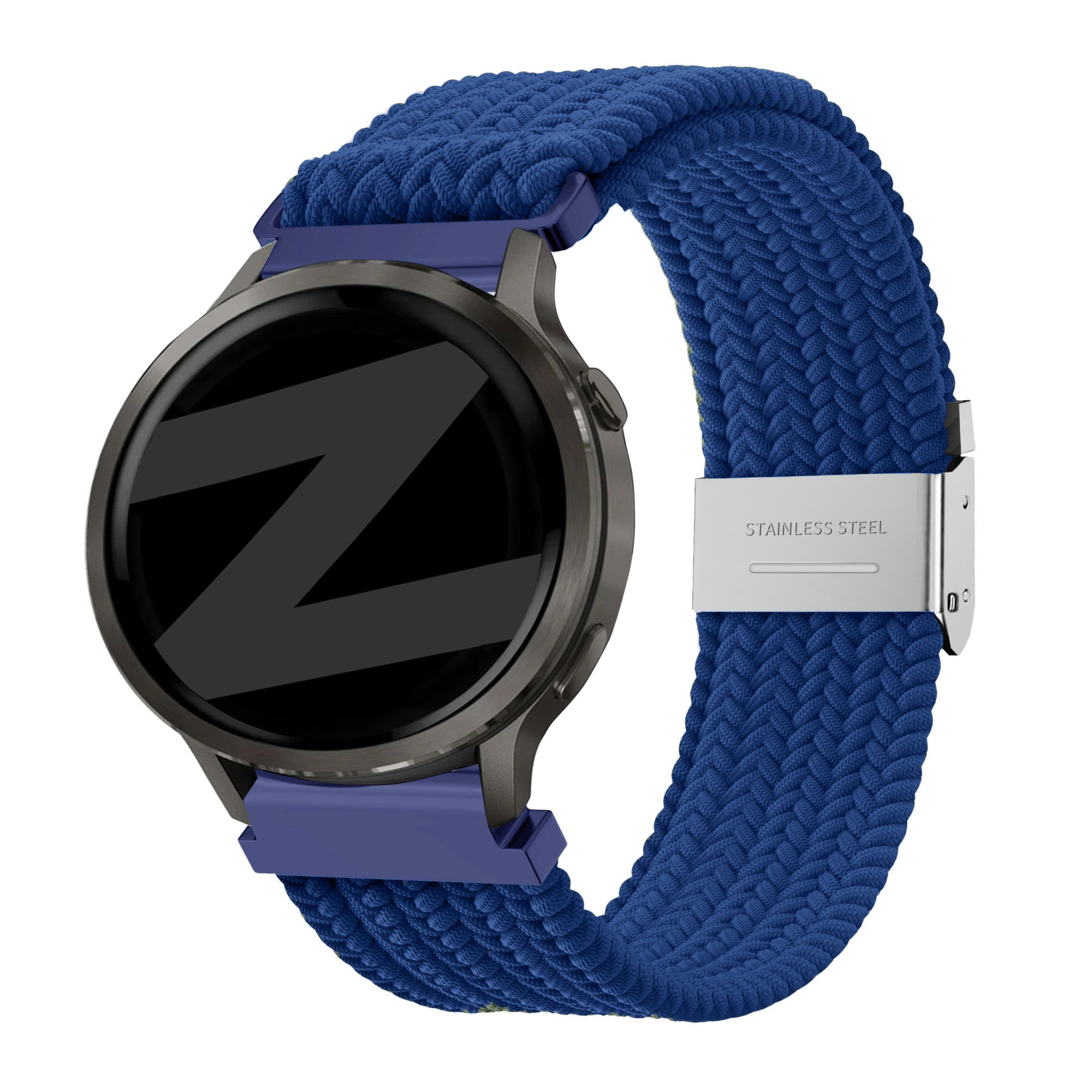 Bandz Garmin Forerunner 570 - 42mm gevlochten nylon band (blauw)
