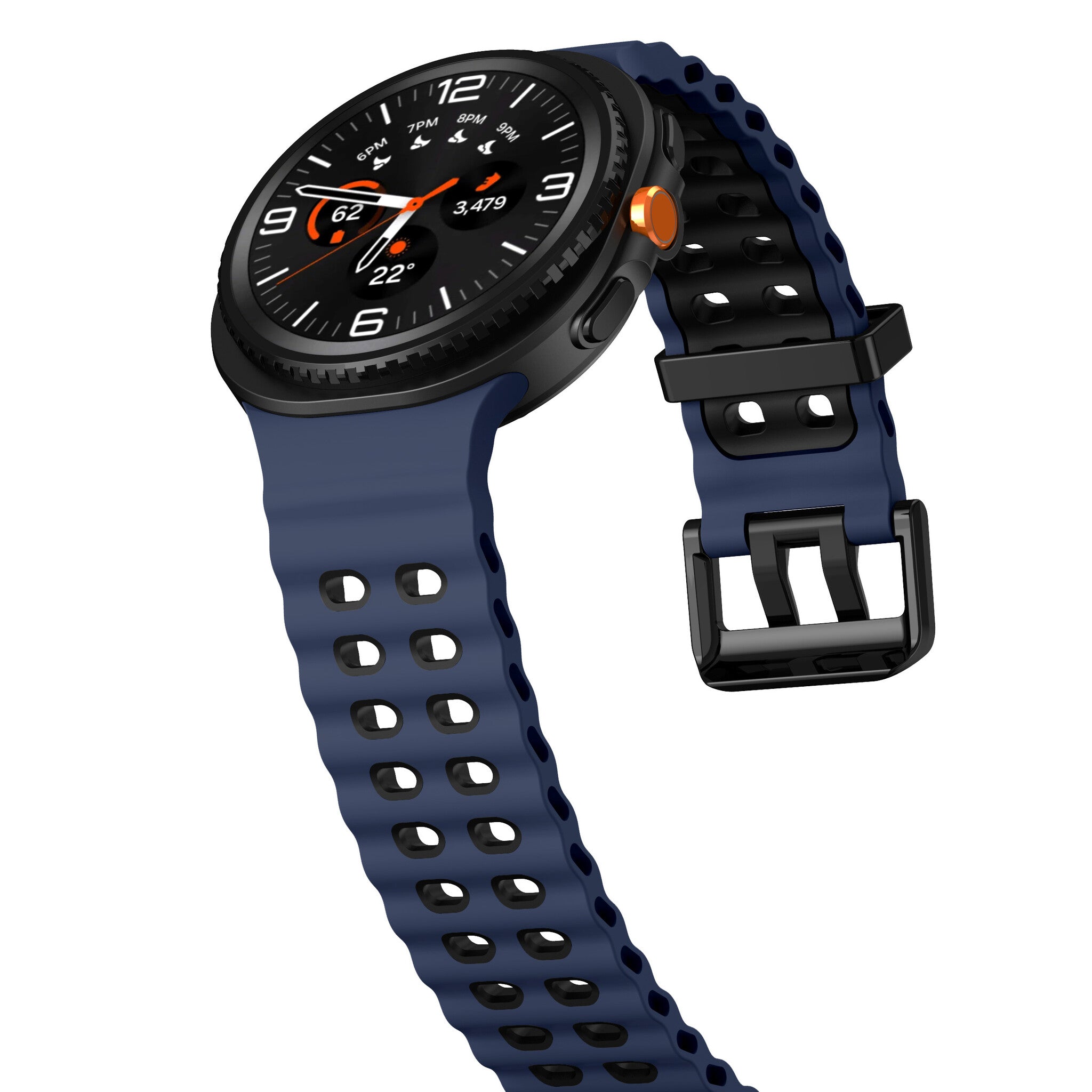Samsung Galaxy Watch 9 - 44mm Ocean bandje (donkerblauw/zwart)