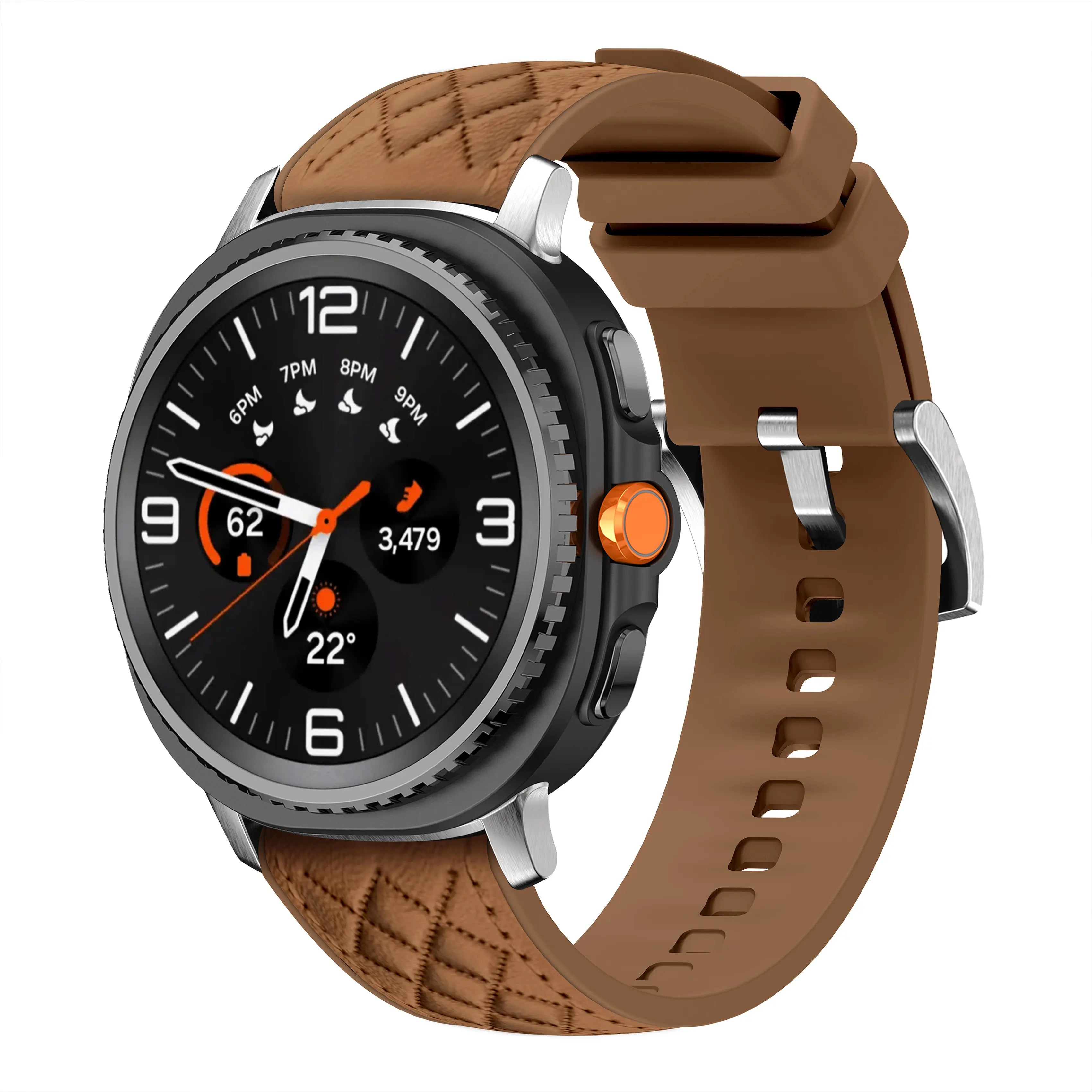 Samsung Galaxy Watch 9 - 40mm diamond hybrid leren band (bruin)