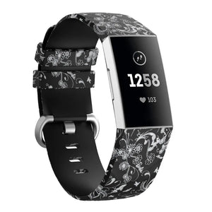 Silicone Patterned Strap, on a watch, 3/4 front view