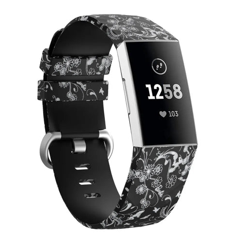 Silicone Patterned Strap, on a watch, 3/4 front view