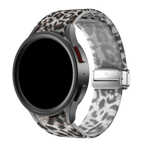 Silicone Magnetic Patterned Strap, on a watch, 3/4 front view