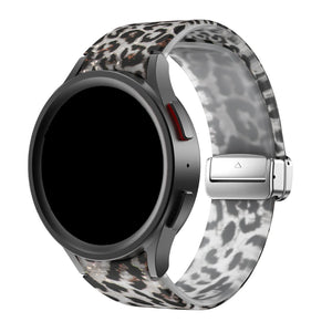 Samsung Galaxy Watch 4 44mm Glow in the Dark D-Buckle Strap Leopard