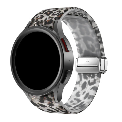 Samsung Galaxy Watch 4 44mm Glow in the Dark D-Buckle Strap Leopard