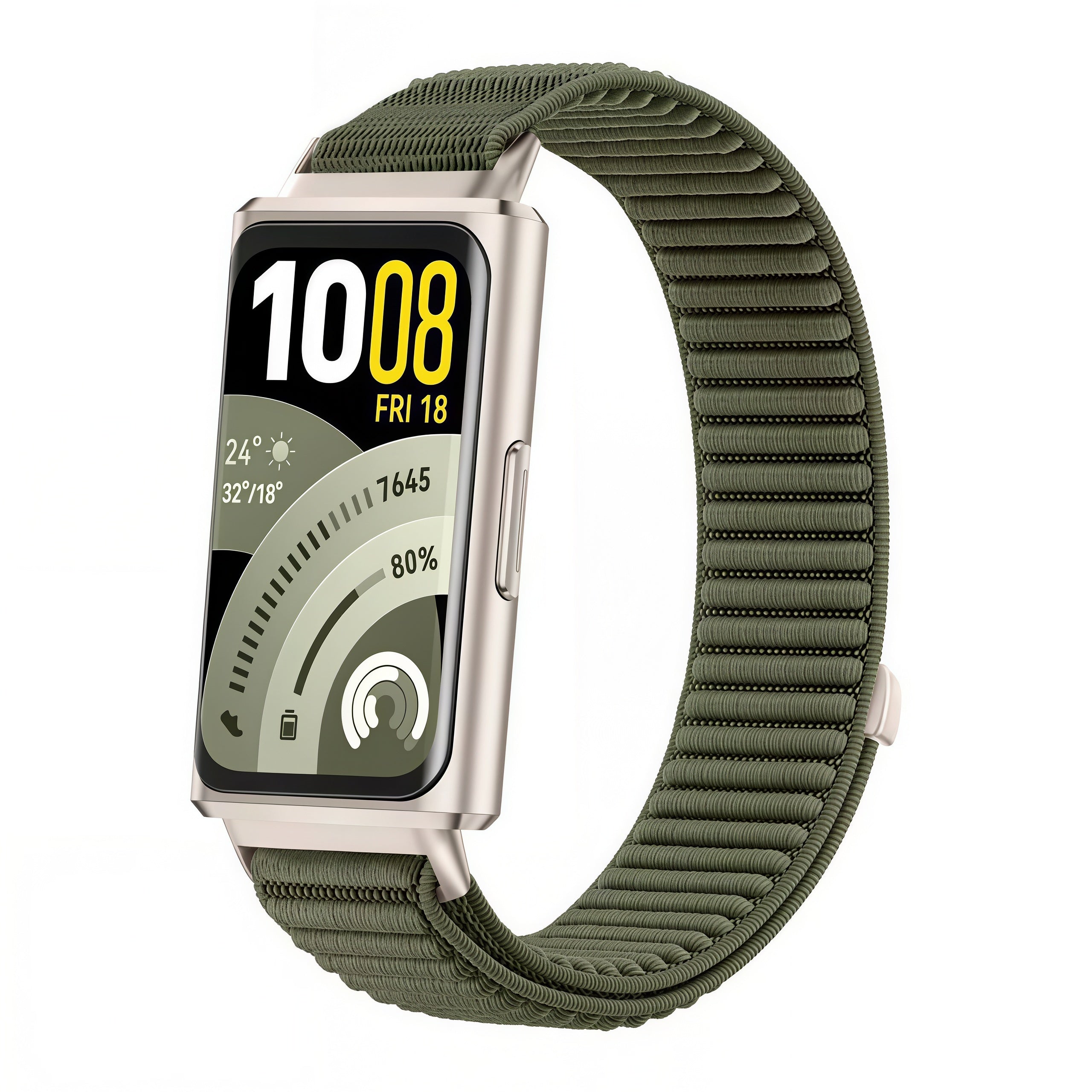Huawei Band 11 wave nylon bandje (donkergroen)