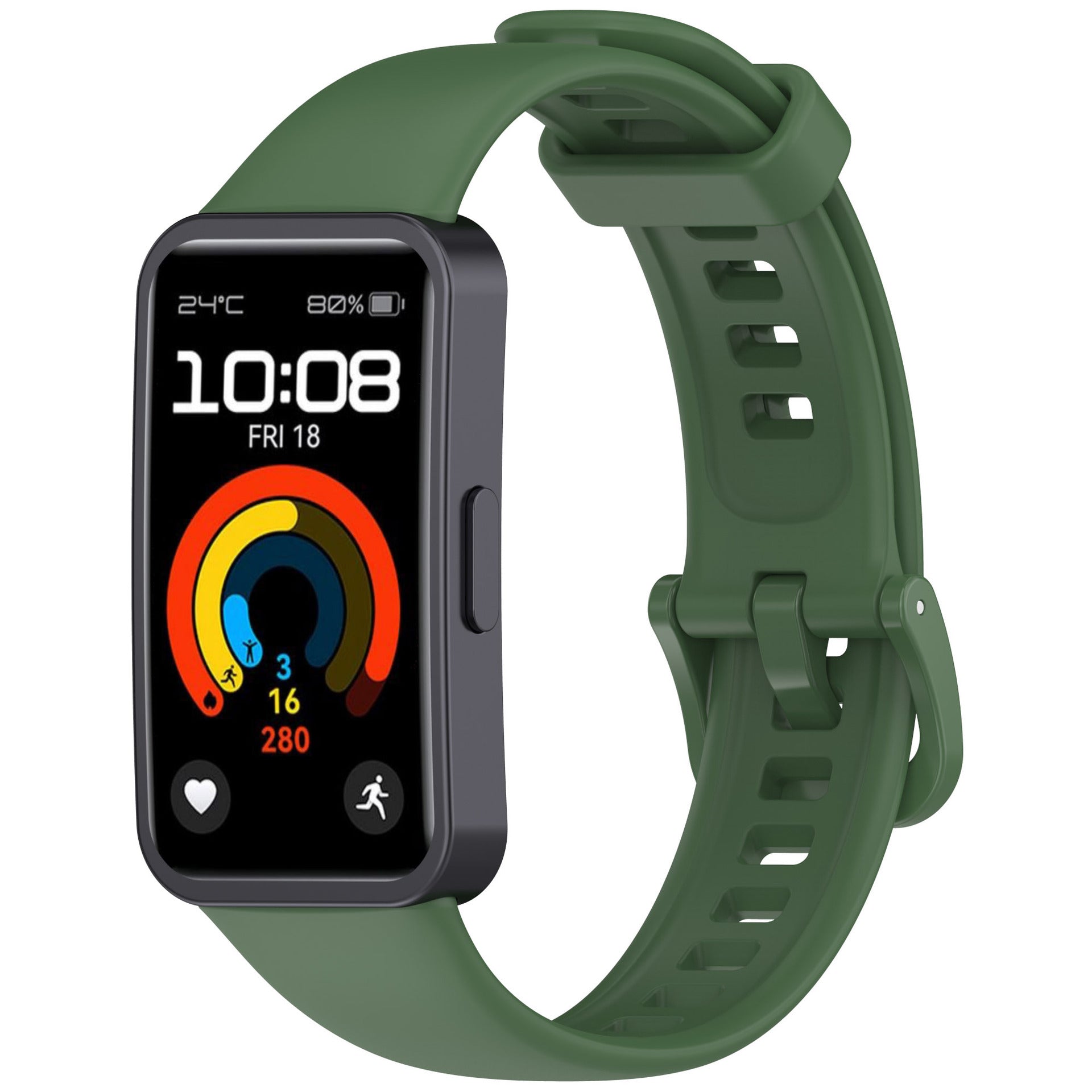 Huawei Band 10 classic siliconen bandje (donkergroen)