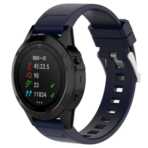 Garmin Approach S70 - 47mm Glossy Silicone Strap (Dark Blue)