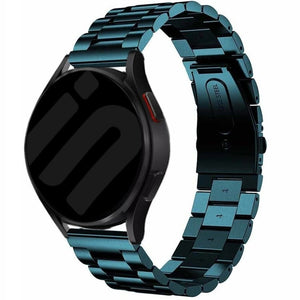 Steel Strap, dark green, on a watch, 3/4 front view