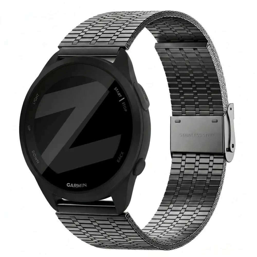 Bandz Garmin Forerunner 165 Adjustable Steel Strap (Black)