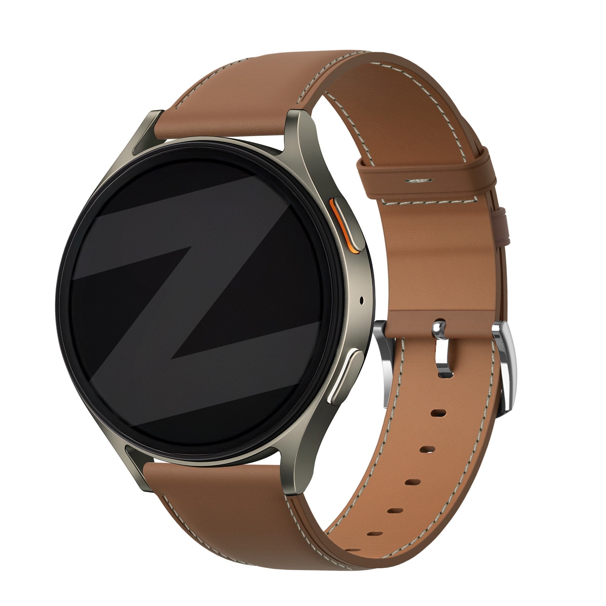 Bandz Huawei Watch GT Runner Leather Strap 'Easy Fit' (Brown)