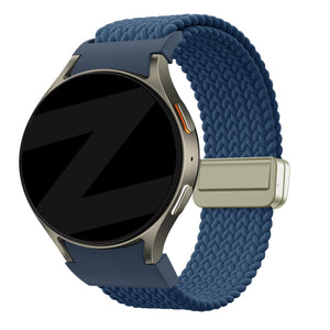 Bandz Samsung Galaxy Watch 7 - 40mm gevlochten band 'Easy fit' (blauw)