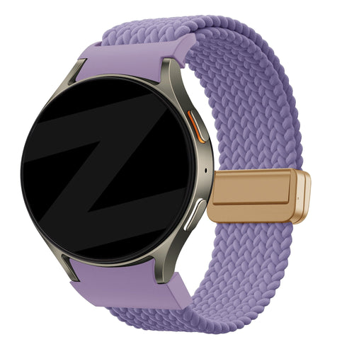 Bandz Samsung Galaxy Watch 6 Classic - 43mm gevlochten band 'Easy fit' (lila)