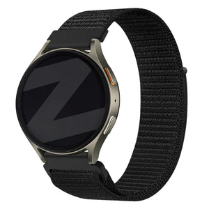 Bandz Fossil Gen 6 - 42mm nylon band 'Easy fit' (zwart)