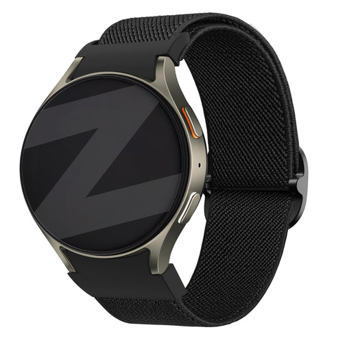 Bandz Samsung Galaxy Watch 6 Classic - 47mm elastische band 'Easy fit' (zwart)