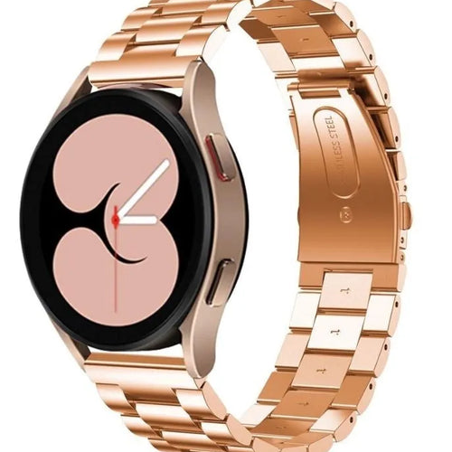 Steel Strap, rose gold, on a watch, 3/4 front view