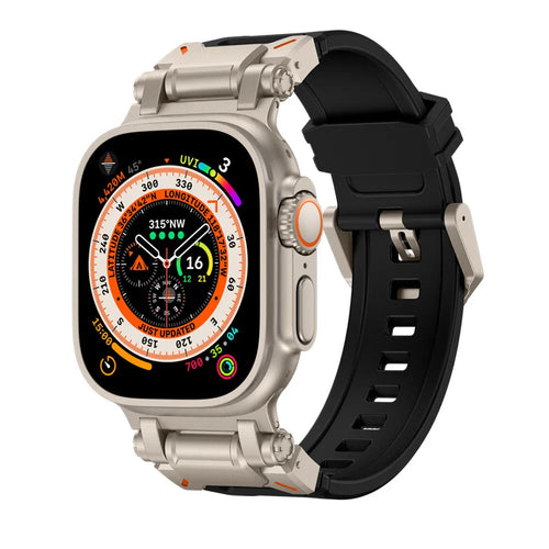 Silicone Strap 'Explorer', on a watch, 3/4 front view