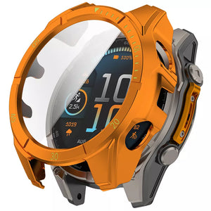 Garmin Fenix 8 - 51mm AMOLED hard case met glas (oranje/groen)