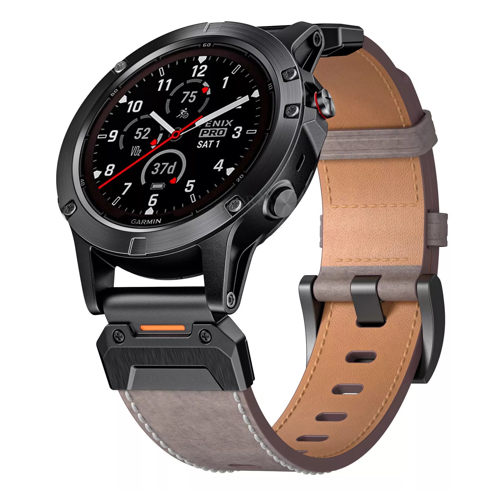 Garmin Quatix 8 Pro - 47mm Genuine Leather Strap (Grey)