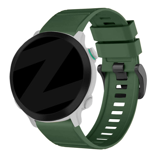 Bandz Garmin D2 Mach 2 - 51mm Buckled Silicone Strap (Dark Green)