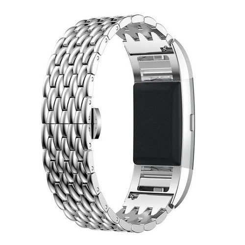 Steel Dragon Strap, silver, on a watch, 3/4 front view