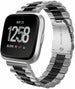Fitbit Versa (2) stalen band (zilver/zwart)