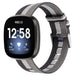 Fitbit Versa 3 Adjustable Braided Strap with Buckle (Black-White-Grey)
