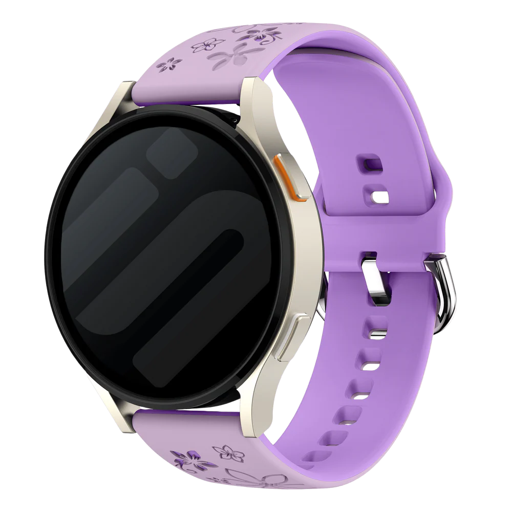 Huawei Watch 5 - 42mm Flower siliconen band (lavendel/paars)