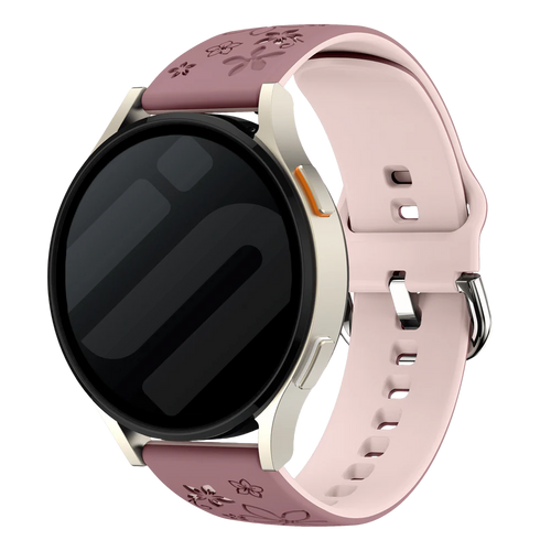 Huawei Watch GT 6 - 41mm Flower Silicone Strap (Smoke Purple/Light Pink)