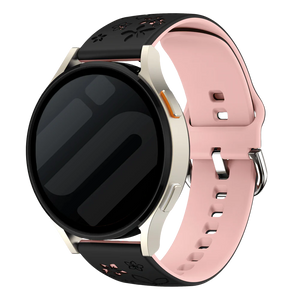 Withings ScanWatch 2 - 38mm Flower Silicone Strap (Black/Light Pink)