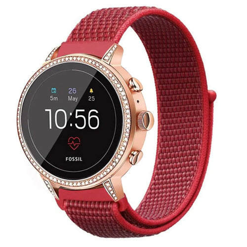 Fossil Gen 4 Venture (HR) nylon band (rood)