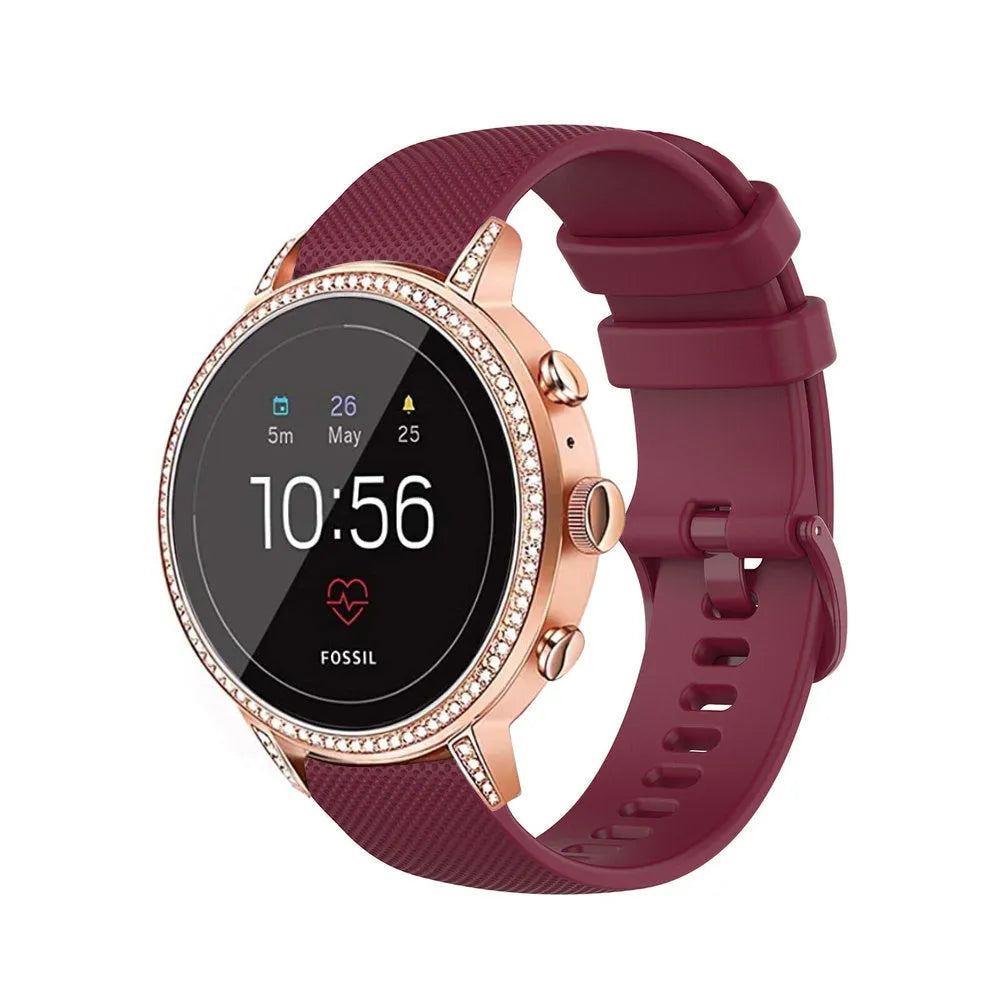 Fossil Gen 4 Venture (HR) siliconen bandje (donkerrood)