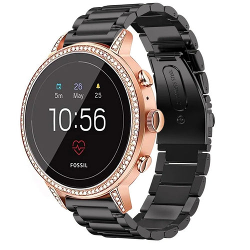 Fossil Gen 4 Venture (HR) stalen band (zwart)