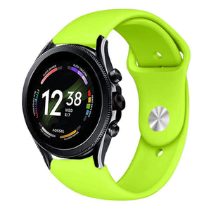 Silicone Sport Strap, light green, on a watch, 3/4 front view
