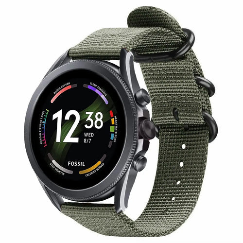 Nylon Buckle Strap, on a watch, 3/4 front view