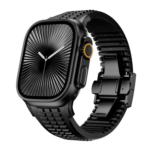 Apple Watch Ultra premium siliconen band (zwart)