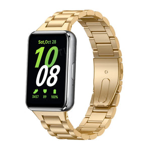 Steel Strap, gold, on a watch, 3/4 front view