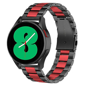 Steel Strap, black/red, on a watch, 3/4 front view