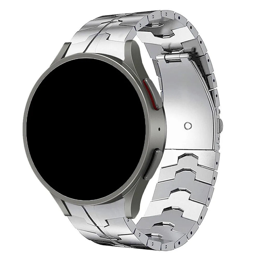 Steel Iron Strap, silver, on a watch, 3/4 front view