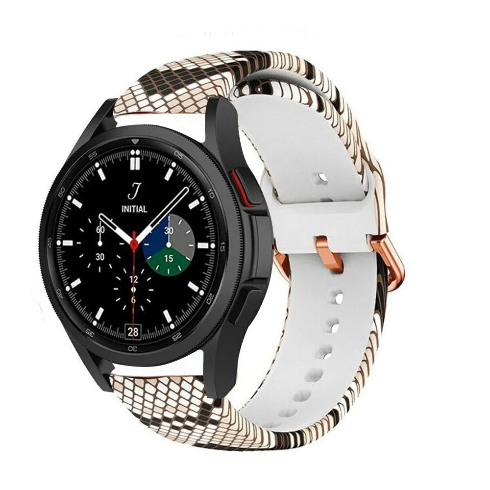 Print Silicone Strap, on a watch, 3/4 front view