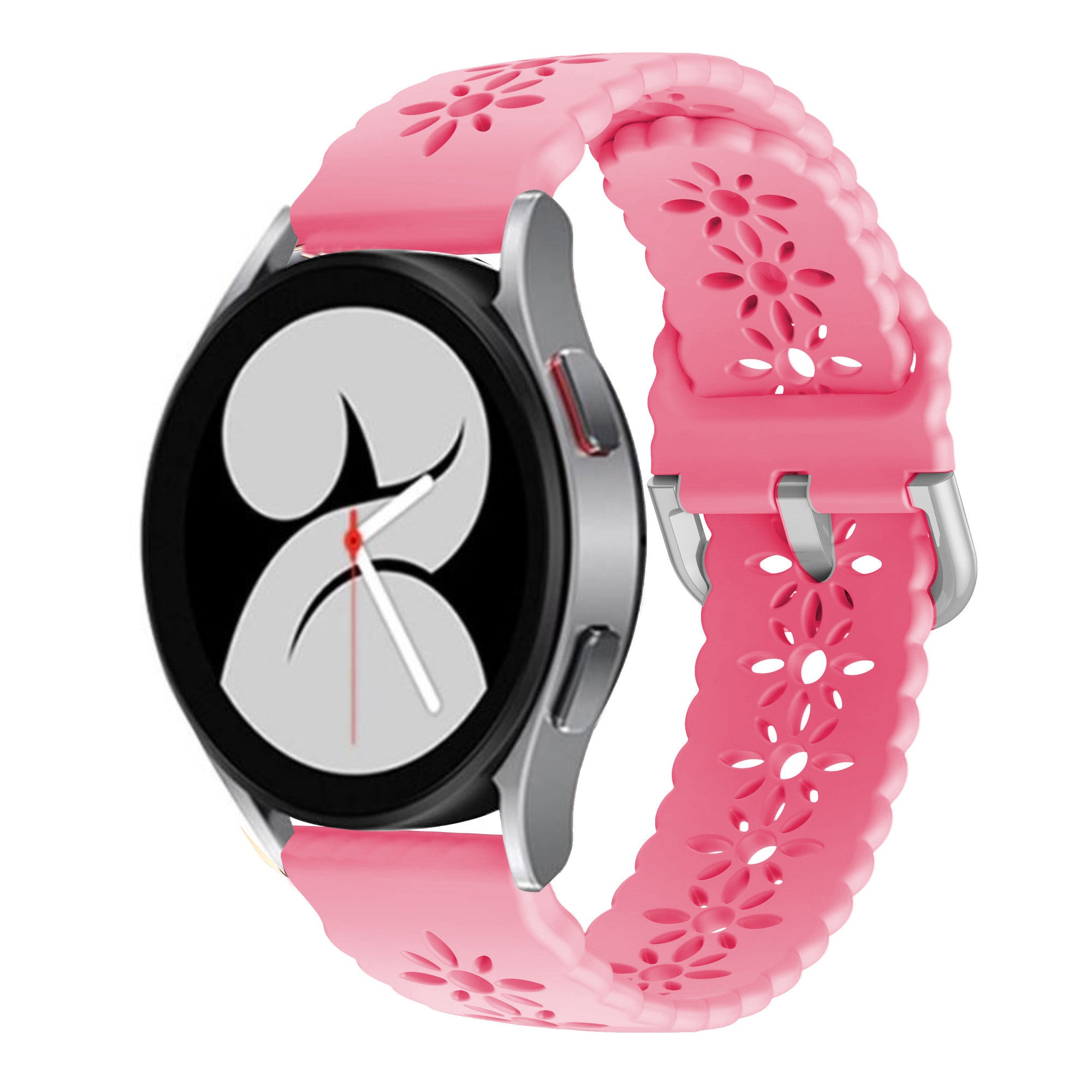 galaxy-watch-4-siliconen-bandje-patroon-knalroze