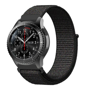 Nylon Strap, black, on a watch, 3/4 front view