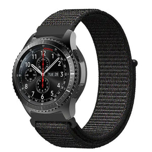Nylon Strap, black, on a watch, 3/4 front view
