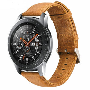 Leather Strap, on a watch, 3/4 front view