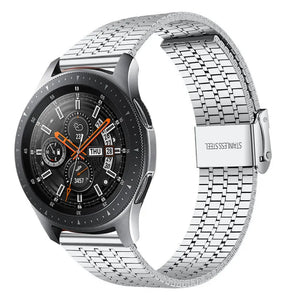 Fine Steel Strap, silver, on a watch, 3/4 front view